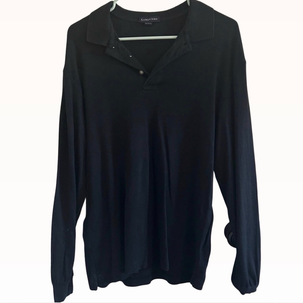 Lands' End Navy Long Sleeve Shirt